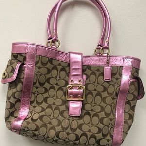 Metallic Pink Coach Shoulder bag